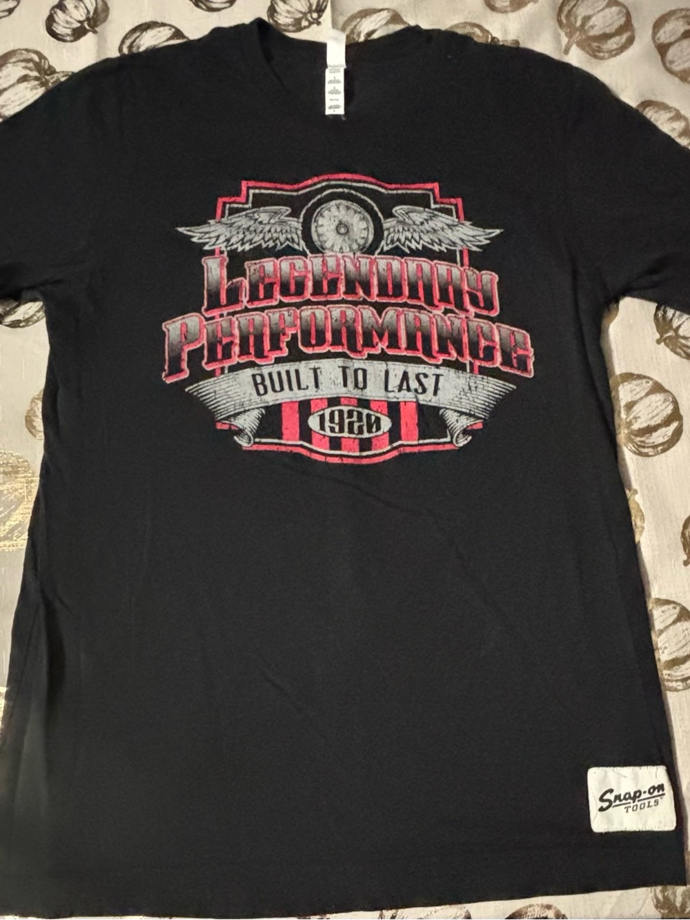 Snap Black Short-Sleeve Tee with Red and Gray Graphic